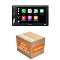 Autoradio Radio mit XAV-AX1005DB - 2DIN Bluetooth | DAB+ | Apple CarPlay  | USB - Einbauzubehör - Einbauset passend für Mercedes SLK R171 Radiotausch