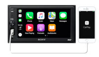 Autoradio Radio mit XAV-AX1005DB - 2DIN Bluetooth | DAB+ | Apple CarPlay  | USB - Einbauzubehör - Einbauset passend für Mercedes SLK R171 inkl. Lenkrad Radiotausch