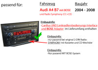 Autoradio Radio mit XAV-AX1005DB - 2DIN Bluetooth | DAB+ | Apple CarPlay  | USB - Einbauzubehör - Einbauset passend für Audi A4 B7 inkl. CanBus Lenkradfernbedienung Symphony Bose 2DIN Radiotausch
