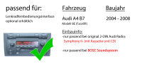 Audi A4 B7 Symphony BOSE - Autoradio Radio mit XAV-AX1005DB - 2DIN Bluetooth | DAB+ | Apple CarPlay  | USB - Einbauzubehör - Einbauset