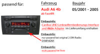 Autoradio Radio mit XAV-AX1005DB - 2DIN Bluetooth | DAB+ | Apple CarPlay  | USB - Einbauzubehör - Einbauset passend für Audi A6 4b ab 2001 CanBus und Lenkradfernbedienung 2 Radiotausch