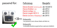 Dacia Logan 2 MCV 2DIN - Autoradio Radio mit XAV-AX1005DB - 2DIN Bluetooth | DAB+ | Apple CarPlay  | USB - Einbauzubehör - Einbauset
