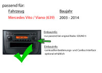Autoradio Radio mit XAV-AX1005DB - 2DIN Bluetooth | DAB+ | Apple CarPlay  | USB - Einbauzubehör - Einbauset passend für Mercedes Vito / Viano 639 Radiotausch