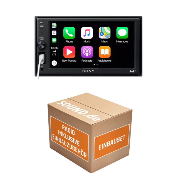 Autoradio Radio mit XAV-AX1005DB - 2DIN Bluetooth | DAB+ | Apple CarPlay  | USB - Einbauzubehör - Einbauset passend für Nissan Qashqai (J10) bis 2013 Radiotausch