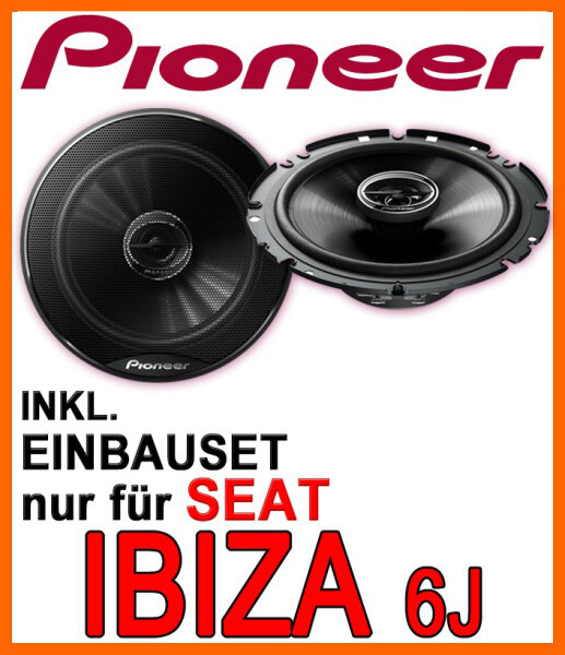 Pioneer TS-G1720F - 16,5cm 2-Wege Koaxe Lautsprecher Einbauset passend für Seat Ibiza 6J - justSOUND