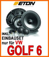 Eton POW 172.2 Compression - 16,5cm 2-Wege System - Einbauset passend für VW Golf 6 - justSOUND