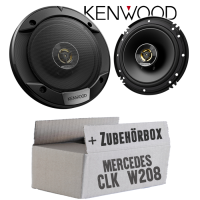 Lautsprecher Boxen Kenwood KFC-S1676EX - 16,5cm 2-Wege Koax Auto Einbauzubehör - Einbauset passend für Mercedes CLK W208 Front - justSOUND