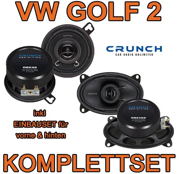 Crunch Komplettset für vorne & hinten für VW Golf 2 - justSOUND