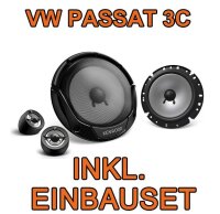 KENWOOD KFC-E170P - 16,5cm 2-Wege Lautsprecher Einbauset passend für VW Passat 3C & CC - justSOUND