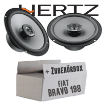 Lautsprecher Boxen Hertz X 165 - 16,5cm Koax Auto Einbauzubehör - Einbauset passend für Fiat Bravo 198 Heck - justSOUND