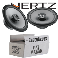 Lautsprecher Boxen Hertz X 165 - 16,5cm Koax Auto Einbauzubehör - Einbauset passend für Fiat Panda 169 Heck - justSOUND