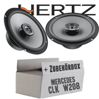 Lautsprecher Boxen Hertz X 165 - 16,5cm Koax Auto Einbauzubehör - Einbauset passend für Mercedes CLK W208 Front - justSOUND