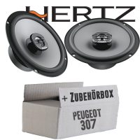 Lautsprecher Boxen Hertz X 165 - 16,5cm Koax Auto Einbauzubehör - Einbauset passend für Peugeot 307 - justSOUND