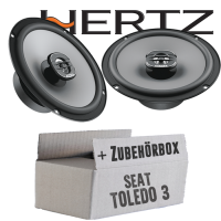 Lautsprecher Boxen Hertz X 165 - 16,5cm Koax Auto Einbauzubehör - Einbauset passend für Seat Toledo 3 5P Front o. Heck - justSOUND