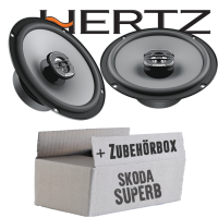 Lautsprecher Boxen Hertz X 165 - 16,5cm Koax Auto Einbauzubehör - Einbauset passend für Skoda Superb Front Heck - justSOUND