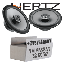 Lautsprecher Boxen Hertz X 165 - 16,5cm Koax Auto Einbauzubehör - Einbauset passend für VW Passat 3C CC B6 B7 Front - justSOUND