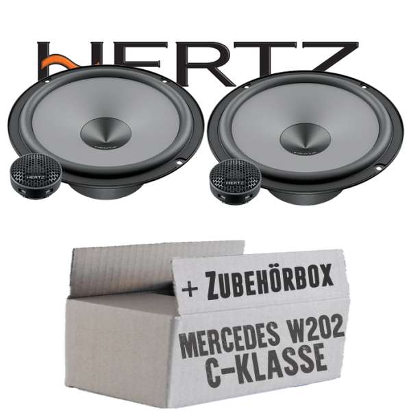 lasse W202 Front - Hertz K 165 - KIT - 16,5cm Lautsprecher Komposystem - Einbauset passend für Mercedes C-Klasse JUST SOUND best choice for caraudio