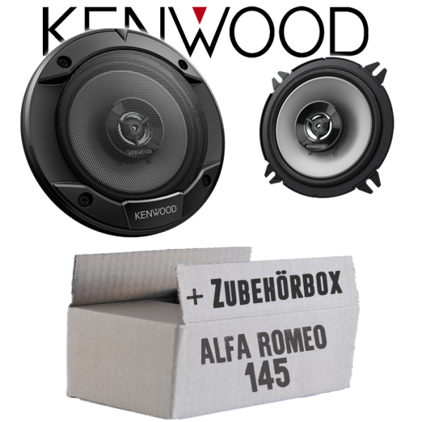 Lautsprecher Boxen Kenwood KFC-S1366 - 13cm 2-Wege Koax Auto Einbauzubehör - Einbauset passend für Alfa Romeo 145 - justSOUND