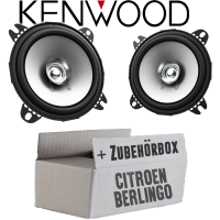 Lautsprecher Boxen Kenwood KFC-S1056 - 10cm Koax Auto Einbauzubehör - Einbauset passend für Citroen Berlingo 1 - justSOUND