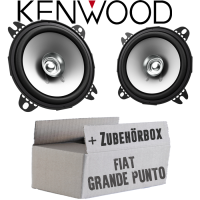 Lautsprecher Boxen Kenwood KFC-S1056 - 10cm Koax Auto Einbauzubehör - Einbauset passend für Fiat Grande Punto 199 Heck - justSOUND
