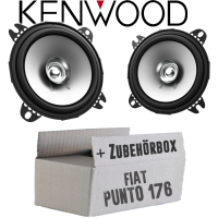 Lautsprecher Boxen Kenwood KFC-S1056 - 10cm Koax Auto Einbauzubehör - Einbauset passend für Fiat Punto 1 176 Heck - justSOUND