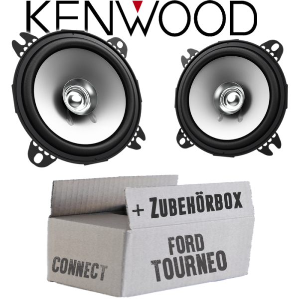 Lautsprecher Boxen Kenwood KFC-S1056 - 10cm Koax Auto Einbauzubehör - Einbauset passend für Ford Transit Tourneo Connect Heck - justSOUND