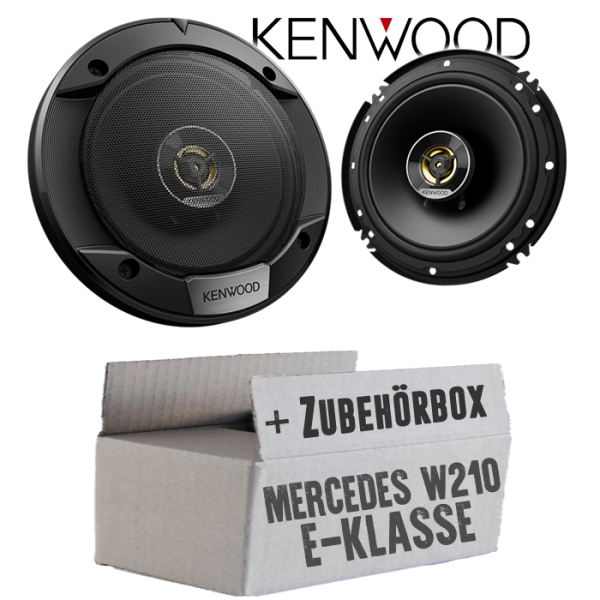lasse W210 Front - Lautsprecher Boxen Kenwood KFC-S1676EX - 16,5cm 2-Wege Koax Auto Einbauzubehör - Einbauset passend für Mercedes E-Klasse JUST SOUND best choice for caraudio