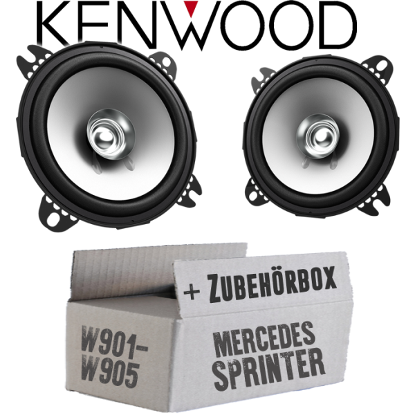 Lautsprecher Boxen Kenwood KFC-S1056 - 10cm Koax Auto Einbauzubehör - Einbauset passend für Mercedes Sprinter Front - justSOUND