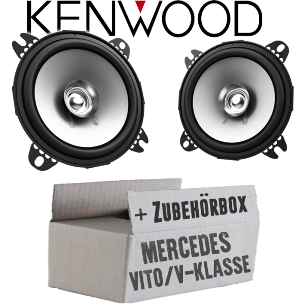 Lautsprecher Boxen Kenwood KFC-S1056 - 10cm Koax Auto Einbauzubehör - Einbauset passend für Mercedes V- JUST SOUND best choice for caraudio