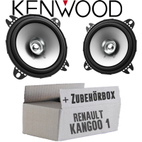 Lautsprecher Boxen Kenwood KFC-S1056 - 10cm Koax Auto Einbauzubehör - Einbauset passend für Renault Kangoo 1 Front Heck - justSOUND