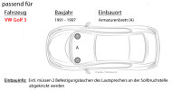 Lautsprecher Boxen Kenwood KFC-S1056 - 10cm Koax Auto Einbauzubehör - Einbauset passend für VW Golf 3 Armaturenbrett Front - justSOUND