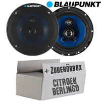Lautsprecher Boxen Blaupunkt ICx663 - 16,5cm 3-Wege Auto Einbauzubehör - Einbauset passend für Citroen Berlingo 1 - justSOUND