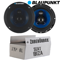 Lautsprecher Boxen Blaupunkt ICx663 - 16,5cm 3-Wege Auto Einbauzubehör - Einbauset passend für Seat Ibiza 6L Front Heck - justSOUND