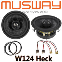 Musway CSM120X W124 - 12cm Koax Lautsprecher | für Mercedes Benz W124 HECK | inkl. Adapter