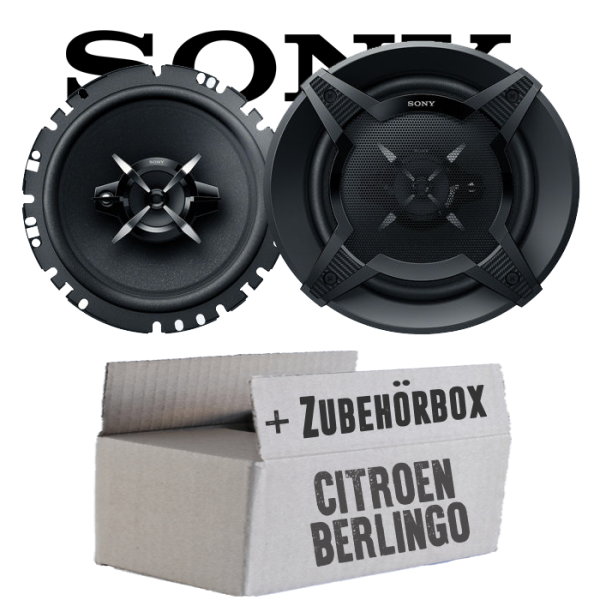 Sony XS-FB1730 - 16,5cm 3-Wege Koax Lautsprecher - Einbauset passend für Citroen Berlingo 1 - justSOUND