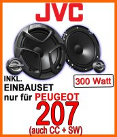 JVC CS-JS600 - 16,5cm Lautsprecher Einbauset passend für Peugeot 207 - justSOUND