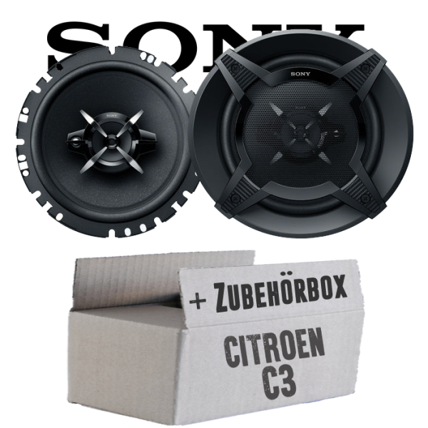 Sony XS-FB1730 - 16,5cm 3-Wege Koax Lautsprecher - Einbauset passend für Citroen C3 + Pluriel - justSOUND