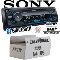 Autoradio Radio Sony DSX-A510BD - DAB+ | Bluetooth | MP3/USB - Einbauzubehör - Einbauset passend für Audi A4 B5 Aktiv - justSOUND