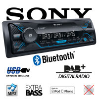 Autoradio Radio Sony DSX-A510BD - DAB+ | Bluetooth | MP3/USB - Einbauzubehör - Einbauset passend für Audi A6 4b ab 2001 CanBus und Lenkradfernbedienung 1- JUST SOUND best choice for caraudio