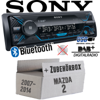Autoradio Radio Sony DSX-A510BD - DAB+ | Bluetooth | MP3/USB - Einbauzubehör - Einbauset passend für Mazda 2 DE 2007- JUST SOUND best choice for caraudio