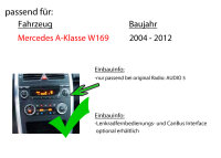 Autoradio Radio Sony DSX-A510BD - DAB+ | Bluetooth | MP3/USB - Einbauzubehör - Einbauset passend für Mercedes A-Klasse JUST SOUND best choice for caraudio
