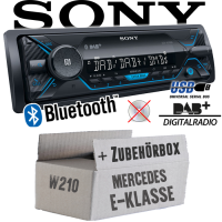 Autoradio Radio Sony DSX-A510BD - DAB+ | Bluetooth | MP3/USB - Einbauzubehör - Einbauset passend für Mercedes E-Klasse JUST SOUND best choice for caraudio