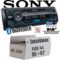 Autoradio Radio Sony DSX-A510BD - DAB+ | Bluetooth | MP3/USB - Einbauzubehör - EINBAUSET für AUDI A4 B6 B7 - justSOUND