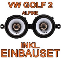 Amaturenbrett Alpine SXE 0825 Koax Lautsprecher für VW Golf 2 - justSOUND