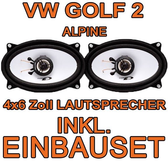 Lautsprecher hinten - Alpine SXE-4625S - 4x6 Koax-System für VW Golf 2 - justSOUND