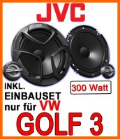 JVC CS-JS600 - 16,5cm Komponentensystem Lautsprecher Einbauset passend für VW Golf 3 - justSOUND