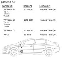 VW Passat 3C & CC - Lautsprecher Front - Alpine SXE 1750S Komposystem