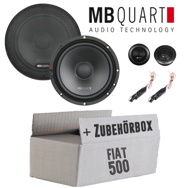 Lautsprecher Boxen MB Quart QS165 - 16,5cm Kompo Lautsprecher System Auto Einbausatz - Einbauset passend für Fiat 500 Front - justSOUND