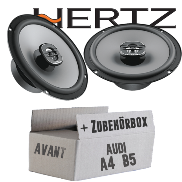 Lautsprecher Boxen Hertz X 165 - 16,5cm Koax Auto Einbauzubehör - Einbauset passend für Audi A4 B5 Avant Heck - justSOUND