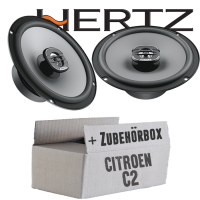 Lautsprecher Boxen Hertz X 165 - 16,5cm Koax Auto Einbauzubehör - Einbauset passend für Citroen C2 - justSOUND